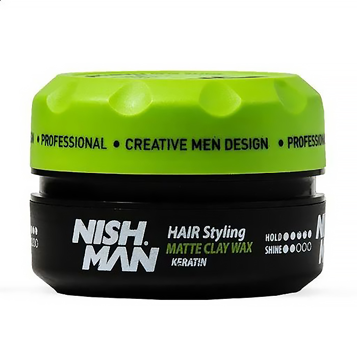Чоловіча матова глина для укладання волосся Nishman Hair Styling Matte Clay Wax M2 Сильна фіксація, 150 мл