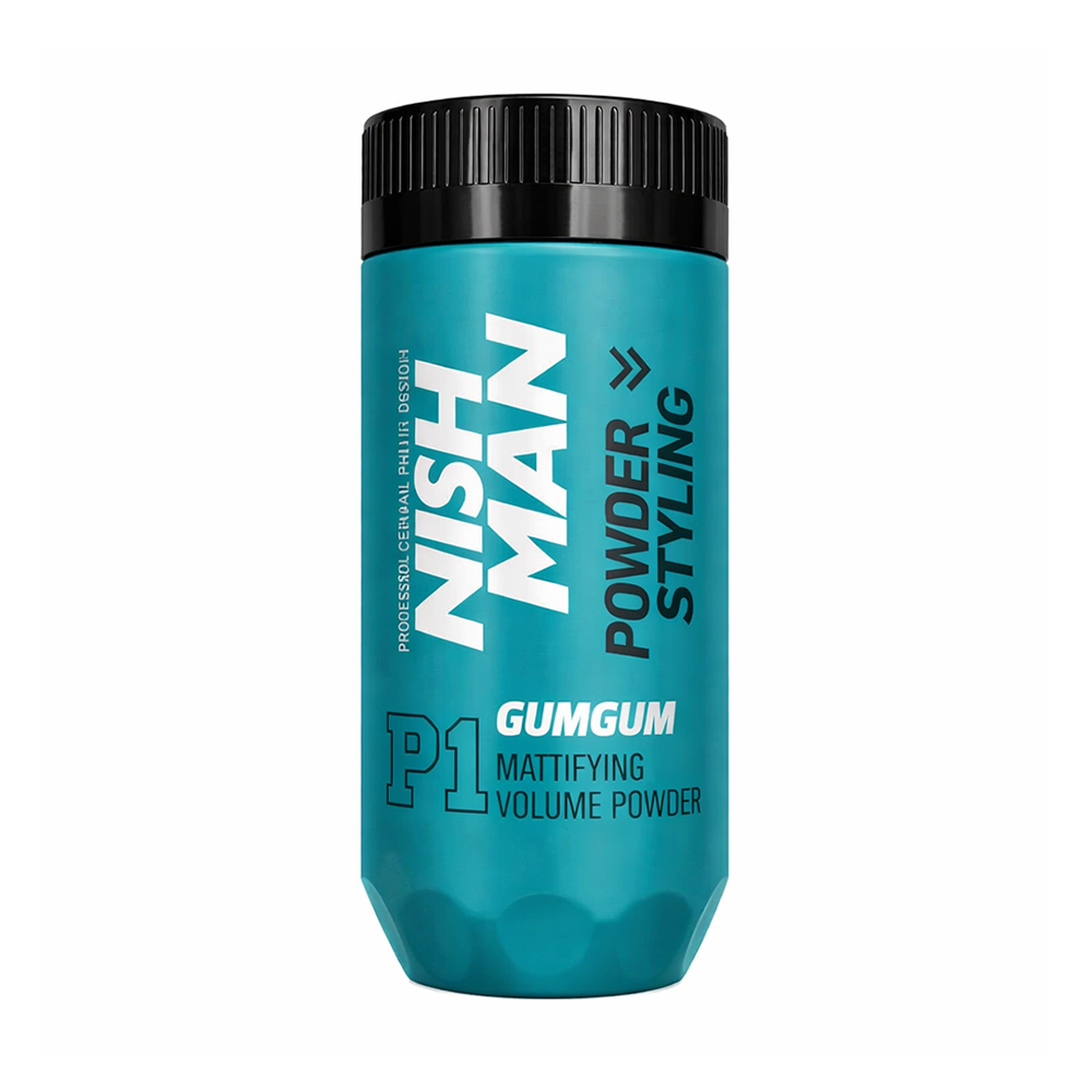 Чоловіча матова пудра для укладання волосся Nishman Gum Gum Mattifying Volume Powder P1 Середня фіксація, 20 г